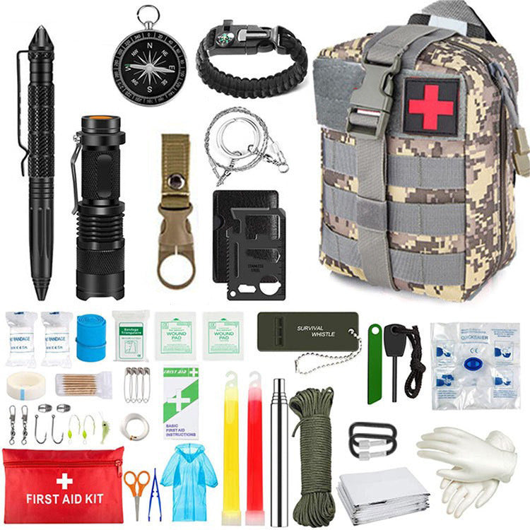 Wilderness Survival First Aid Outdoor Survival Emergency Kit - Security Equipment