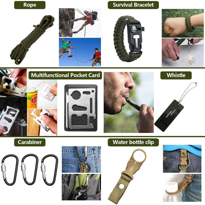 Wilderness Survival First Aid Outdoor Survival Emergency Kit - Security Equipment