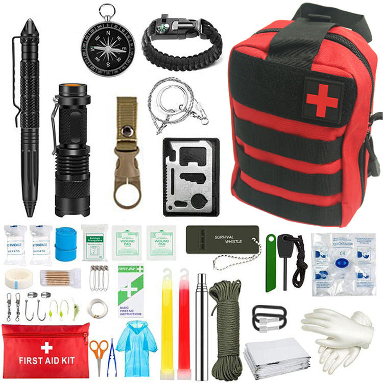 Wilderness Survival First Aid Outdoor Survival Emergency Kit - Security Equipment