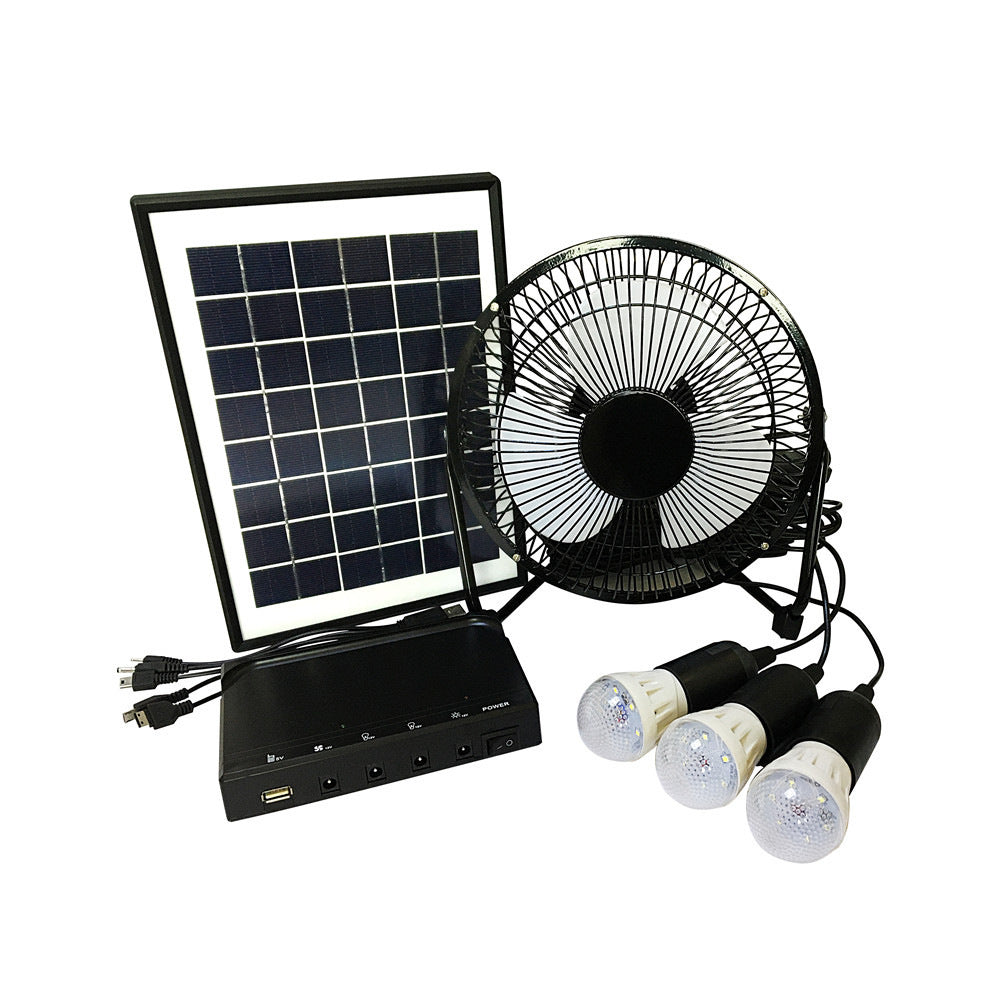 Portable Small Solar DC 8-inch Fan System - Security Equipment