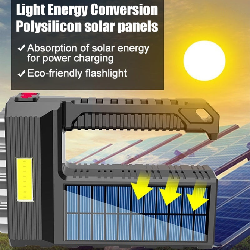 Solar Rechargeable Usb Flashlight Led - Security Equipment