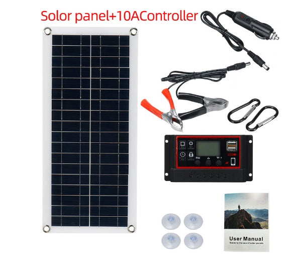 Solar Panel Kit Controller Portable Car - Security Equipment