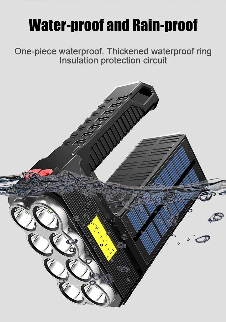 Solar Rechargeable Usb Flashlight Led - Security Equipment