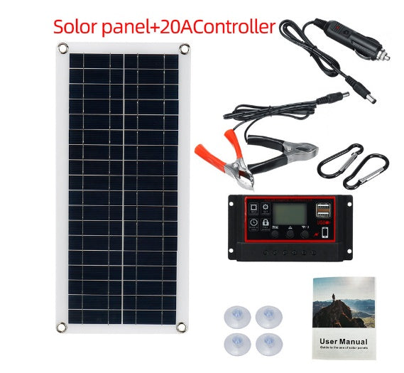 Solar Panel Kit Controller Portable Car - Security Equipment