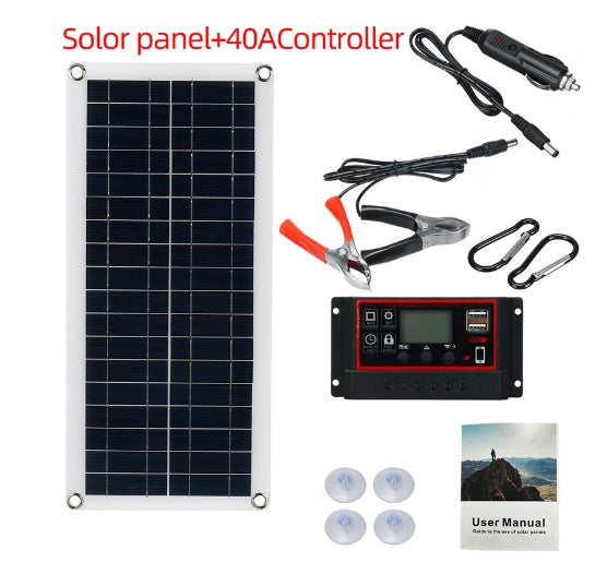 Solar Panel Kit Controller Portable Car - Security Equipment