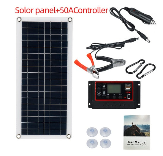 Solar Panel Kit Controller Portable Car - Security Equipment